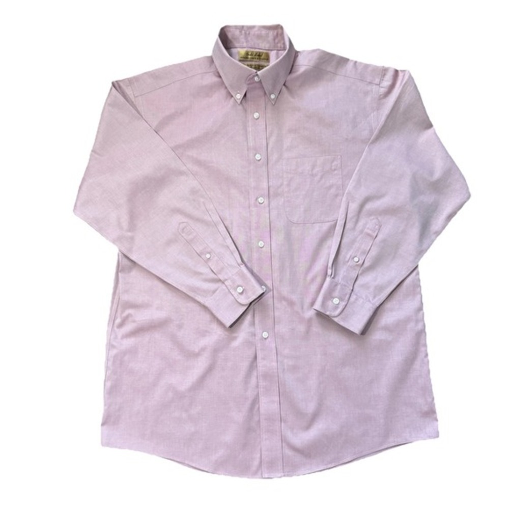ROUNDTREE & YORKE Gold Label 16 33 Shirt Pink L/S Non Iron‎ Pinpoint Cotton